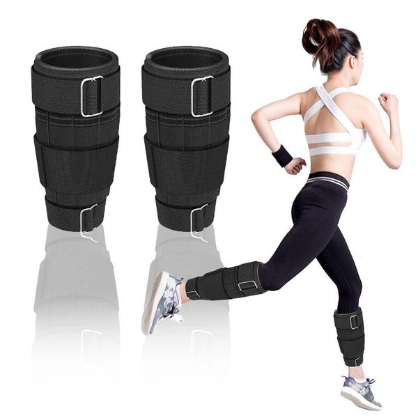 

ankle support 1 pair adjustable weights weighted leg strap loading steel plates home women men running yoga training fitness equipment, Blue;black