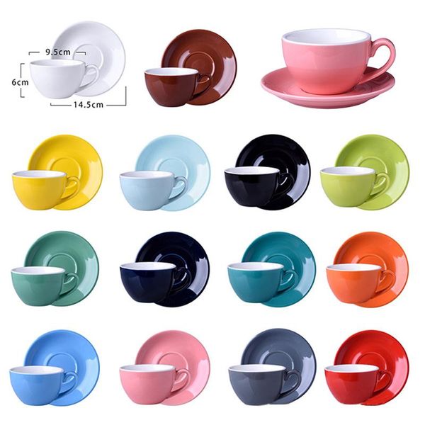 

mugs 220ml ceramic coffee cups high-gradecoffee cup set european style cappuccino for latte mocha tea with saucer