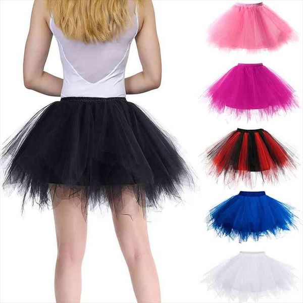 

party princess midi fairy tulle skirt pleated dance tutu skirts womens lolita petticoat jupe tulle femme puffy skirts adult, Black