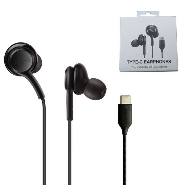 

with retail box oem quality in ear wired type c usb jack ig955 earphones headphones earbuds mic remote for samsung s21 s20 note 10 plus eo-i