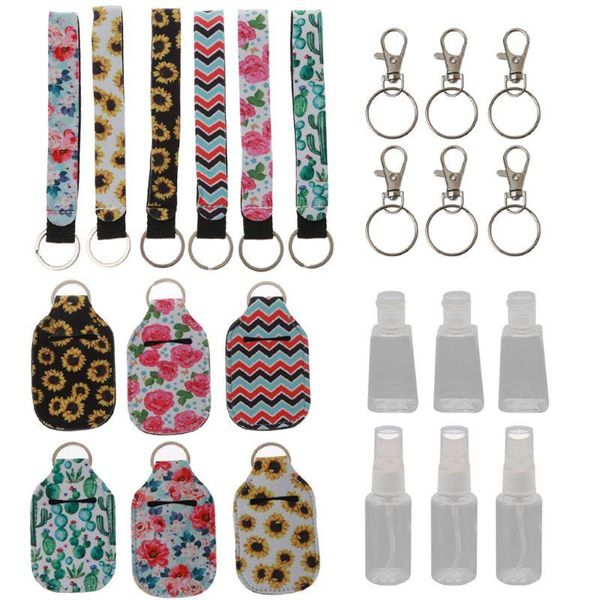

storage bottles & jars 6pcs 30ml reusable spray bottle travel hand sanitizer keychain holder