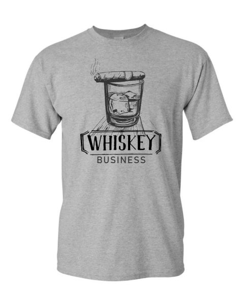 

whiskey business drinking liquor alcohol cigars men's tee shirt 437, White;black