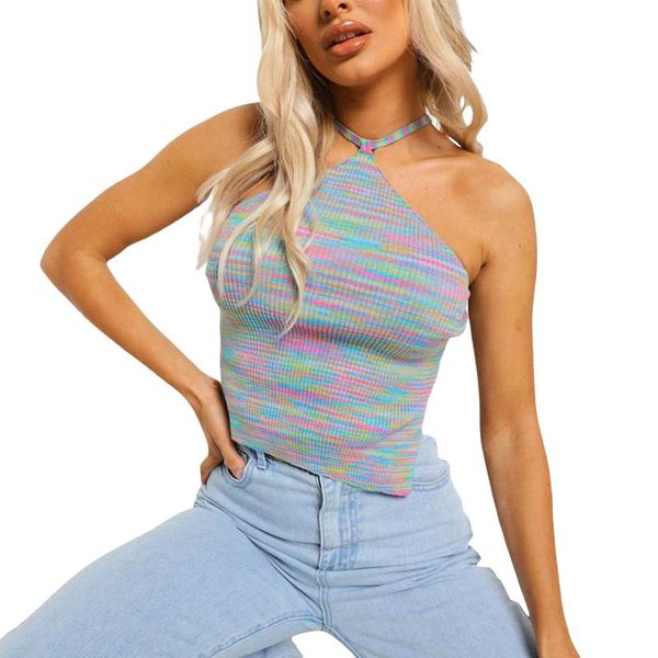 

women's tanks & camis 2021 spring summer women backless camisole tube fashion cropped ladies cotton v-neck elasticity, White