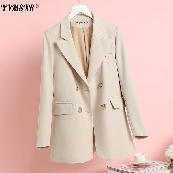 

women's suits & blazers high-quality office suit jacket spring and autumn 2021 elegant double-breasted female blazer, White;black