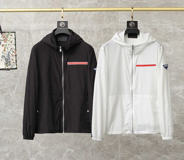 

men's jackets 2021 sunscreen jacket with male hood spring and summer thin basic color section all-match casual couple style models, Black;brown