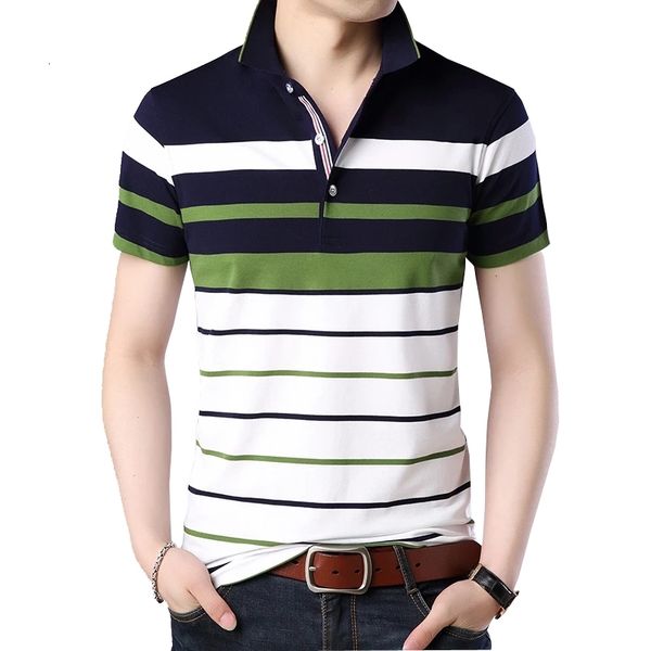 

men's polos men polo shirt cotton short sleeve classic striped shirts b81s, White;black