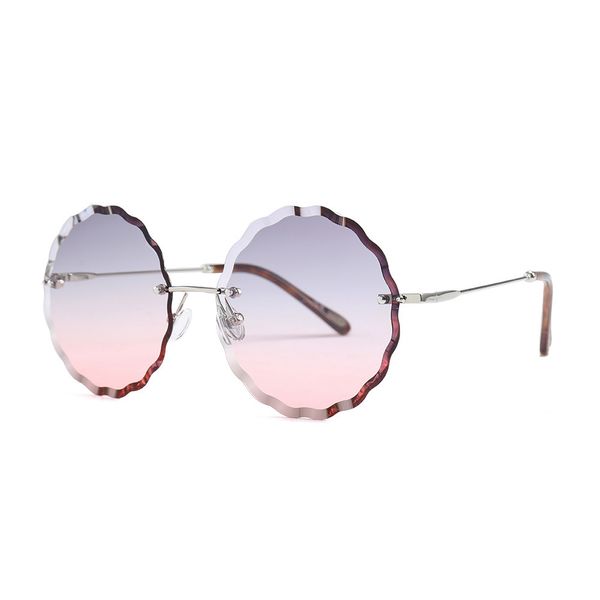 

23026 round lace diamond sunglasses, White;black