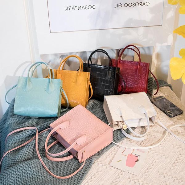

ladies messenger is new 2021 square trade solid a portable foreign small leisure bag color phone mobile crocodile olxof