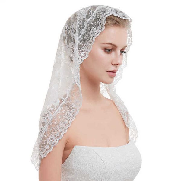 

2019 white black veil bridal mantillas chapel s muslim head covering lace catholic mantilla welon slubny x0726, Slivery;golden