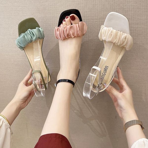 

sandals fashion womens shoes 2021 female sandal buckle strap block heels med espadrilles platform luxury girls chunky high gladiator com, Black