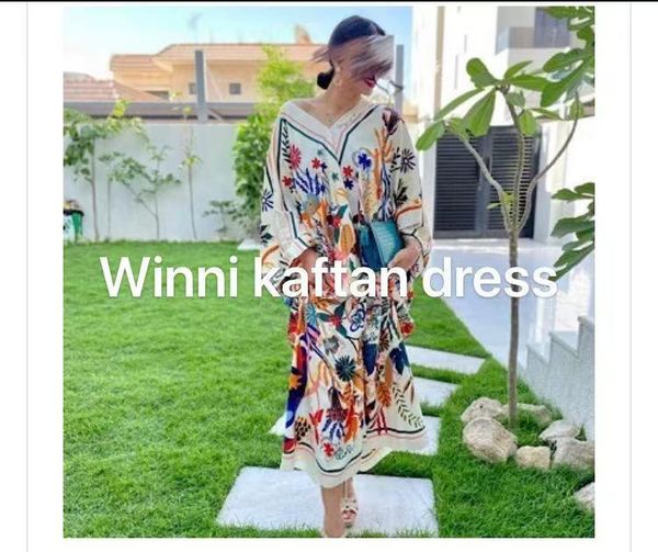 

ethnic clothing kuwait fashion blogger recommend silk bohemian kaftan maxi dress 2021 winni traditional floral abaya muslim boubou dresses, Red