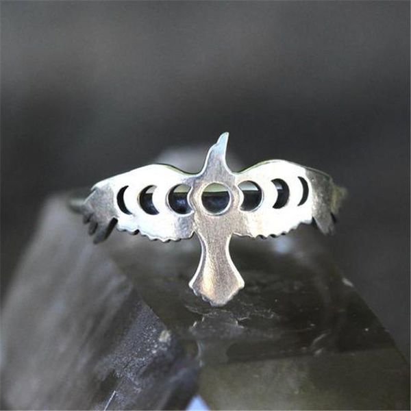 

modyle brand punk vintage silver color hollow bird ring for women simple cute fashion jewelry drop cluster rings, Golden;silver