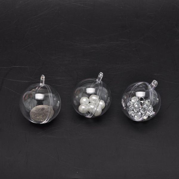 

gift wrap 5pcs romantic design christmas/party decors ball transparent can open plastic clear bauble ornament 40-120mm