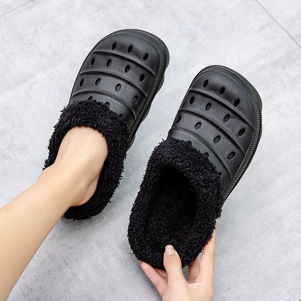 

2021 new arrival men women cave shoes slippers a4 flip flop sandals plus velvet white black gray keep warm fashion trainers size 36-45