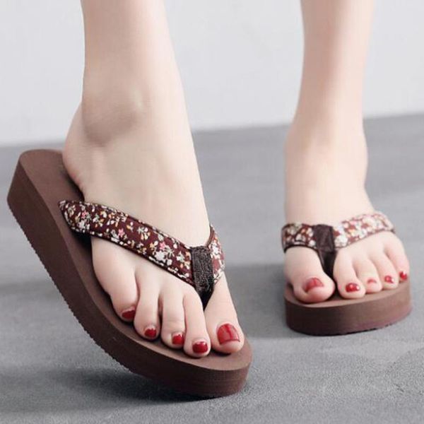 

slippers women bath ladies shoes fashion broken flowers flip flops bohemian style beach sandals sh69, Black