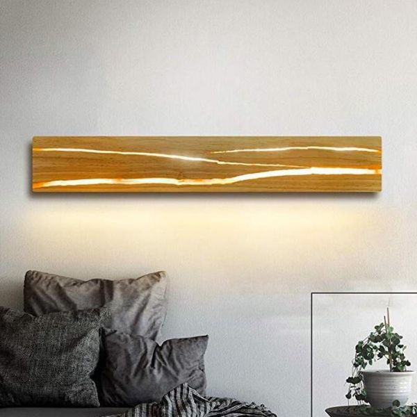 

wall lamp wood grain log crack led creative rotatable 360 indoor home lighting living room bedroom decoration bedside