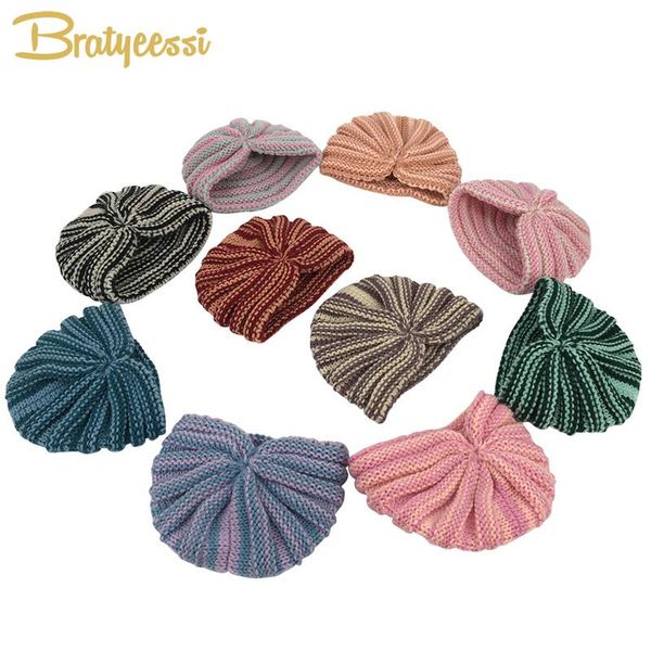 

caps & hats knitted baby hat for boys headwear kids cap infant bonnet beanie turban born accessories girl 1pc, Yellow