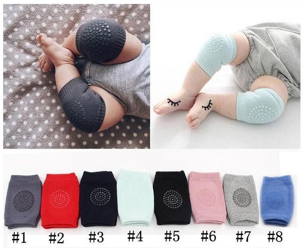 

baby knee socks soft cotton pads toddler crawling anti-drop anti-skid infant thickening child protection arms night warmth safe material non, Pink;yellow