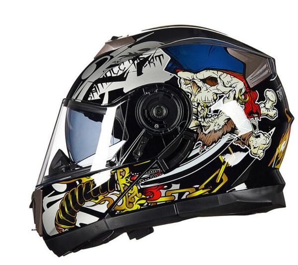 

winter anti-fog double lens flip up motorcycle helmet for men and full face motocross motorbike moto casco helmets