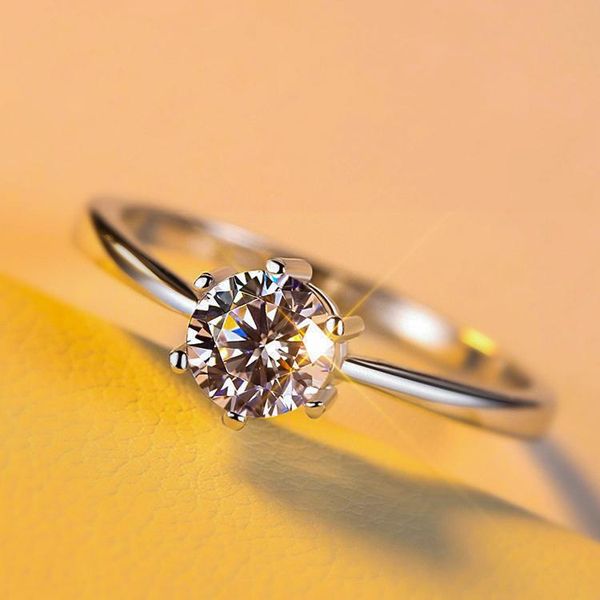 

wedding rings classic female white crystal ring minimalist silver color engagement for women luxury round zircon stone, Slivery;golden