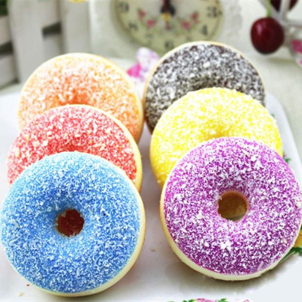 

party masks 1pc squishy squeeze stress reliever decor toys colourful doughnut scented slow rising toy kids gift anti toys#t35