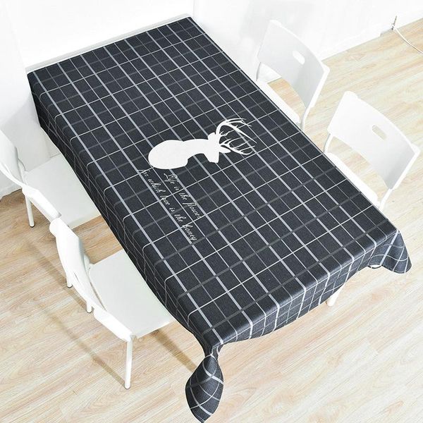 

nordic linen table cloth round rectangular thick plaid elk