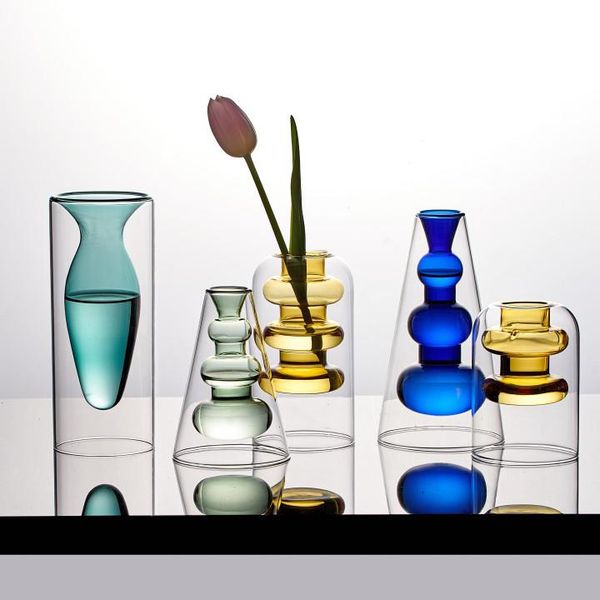 

vases nordic home desk decoration crystal for the interior hydroponic flower stained vase glass base living room desktop