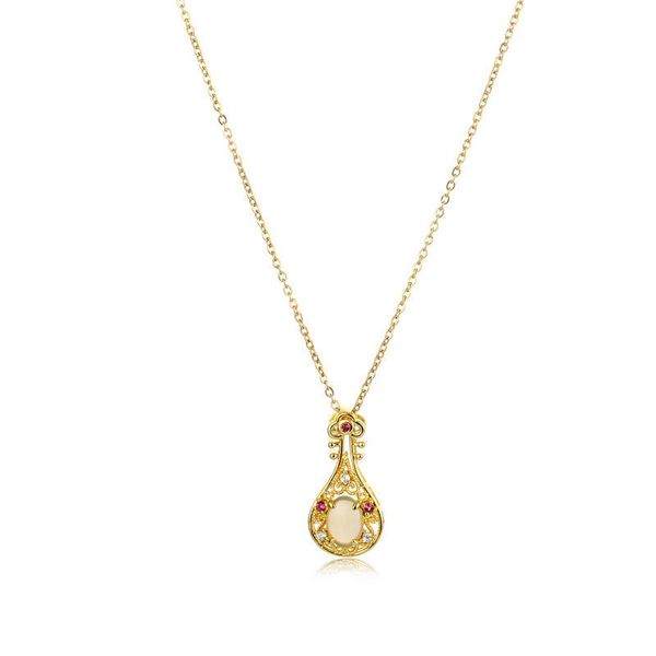 Anhänger Halsketten Niedriger Preis Schmuck Hochwertige Katzenauge Laute Damen Gold Zirkon Schlüsselbein Weibliches Drehmoment Hochzeit Halskette Für Frauen Mädchen