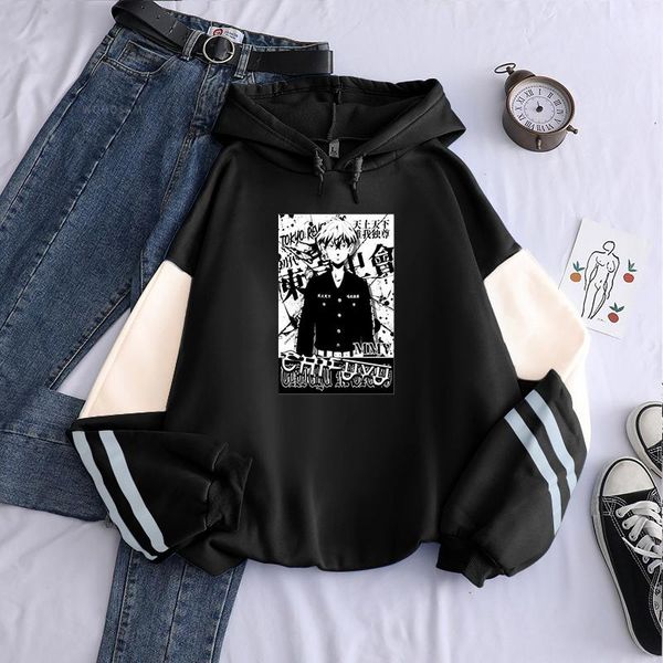 

men's hoodies & sweatshirts 2021 japanese anime chifuyu matsunoÂ tokyo revengers manga hoodie women men 90s oversized itself long sleeve, Black