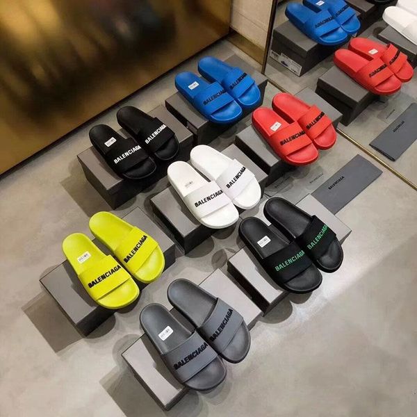 

slipper [high end version]b family baleshijia one line slippers ins couple fashion beach shoes letter summer slipperszly, Black