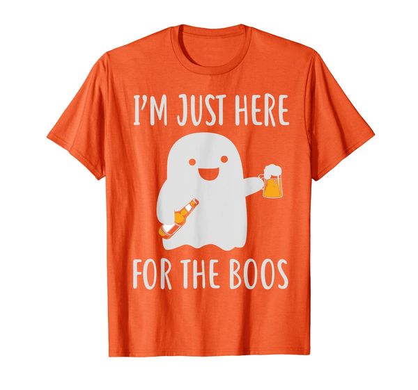 

i'm just here for the boos shirt - orange color, White;black