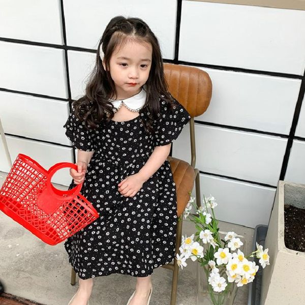 

summer arrival girls fashion floral dress kids cotton dresses girl's, Red;yellow