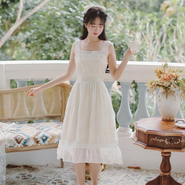 

casual dresses women's clothing summer fashion lace patchwork embroidery sweet dress shoulder-straps one-piece sleeveless, Black;gray