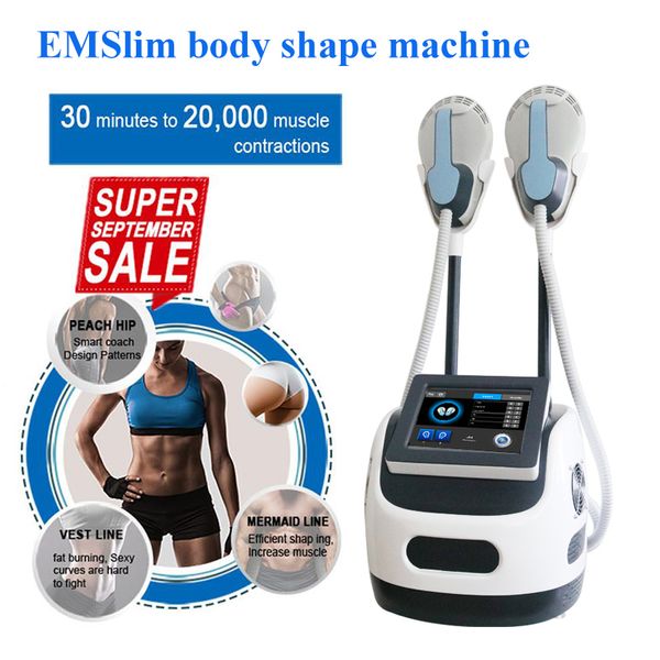 Centro a forma di bellezza elettromagnetica pulsata ad alta intensità Sistema di modellatura del corpo EMSLIM EMS MACCHINA PER BEDIFICA MUSCLE con 2 manici