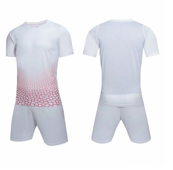 Taglia XS-XL Personalizzato Team Bianco Blank Mens Soccer Jersey Uniforme Camicie personalizzate con pantaloncini Design Stampato Numero nome per gli uomini Bambini Giovani 6 Colori 15