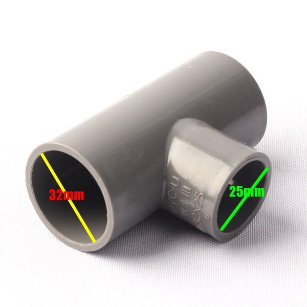 

watering equipments 32-25-32 mm pvc reducing tee connectors water supply pipe joint good quality high pressure resistance irrigation tube ad