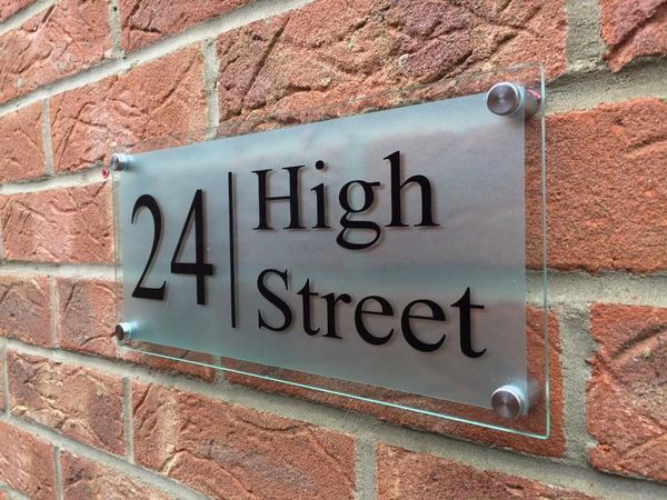 

customize modern house sign plaque door number street glass effect border wall other hardware