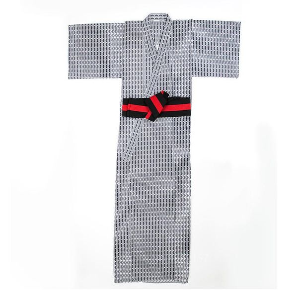 

men samurai kimono japanese home wear costumes loose cotton black yukata traditional clothing pajamas nightgown robe ethnic, Red