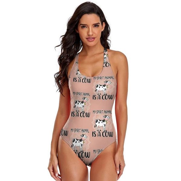 

one-piece suits cow swimsuit 1-piece swimwear women trendy sport bathing suit