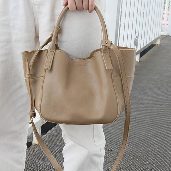 

totes tote bags women handbags genuine cow leather female bag retro shoulder crossbody for ladies 2021 hand