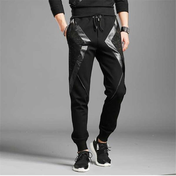 

men's pants autumn pants and winter fashion casual with skinny feet j63f, Black