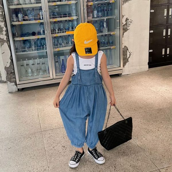 

jumpsuits 2021 summer arrival girls fashion denim overalls kids jumpsuit, Blue