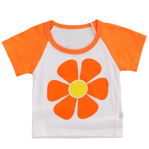 

1-4 years baby girls t-shirt short sleeve cute print leisure loose tee girls vitality summer child t shirt girls, White