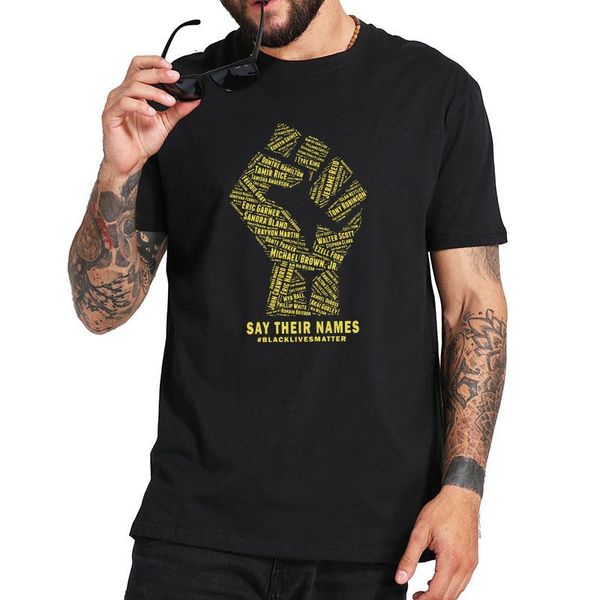 

men's t-shirts say their names black lives matter t shirt history tshirt summer premium tee, White;black