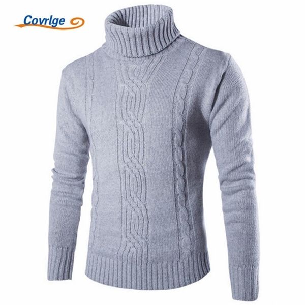 

covrlge male sweater pullover slim warm solid high lapel jacquard hedging british men's clothing mens turtleneck mzm030 220108, White;black
