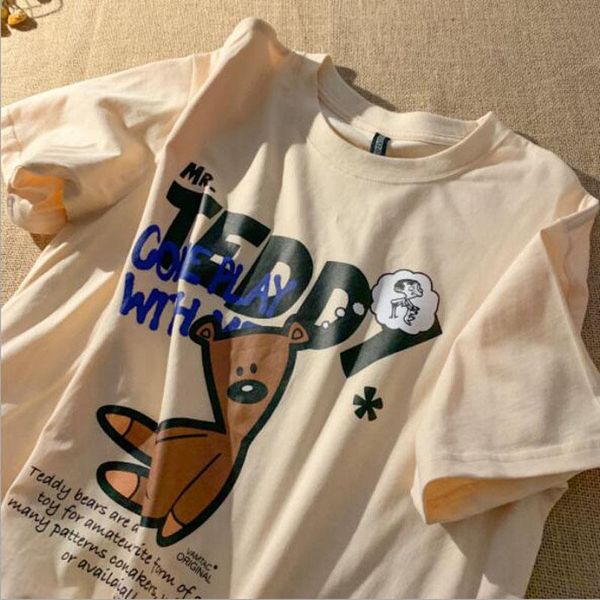 

women's t-shirt vintage retro print t shirts women european american style short sleeve o neck shirt woman casual loose summer, White