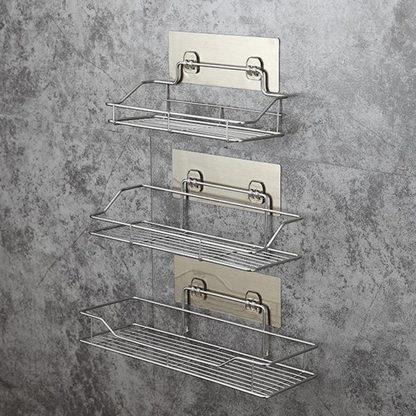 

bath accessory set stainless steel bathroom storage shelf punch-kitchen toilet wall hanging rack