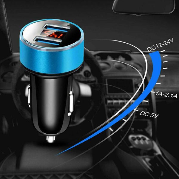 

cell phone repairing tools 3.1a dual usb car charger adapter 2 ports lcd display 12-24v cigarette socket