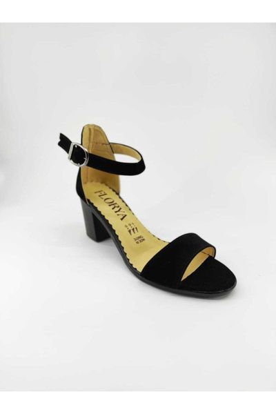 

women's black single band sandals