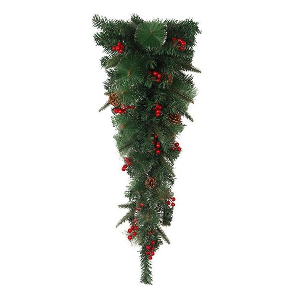 

decorative flowers & wreaths christmas decoration upside down tree red fruit ball pine cone pvc door hanging holiday